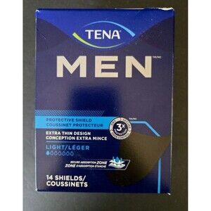 Tena Men Protective Shield Light Extra Thin Protection 14 Shields New Sealed Box